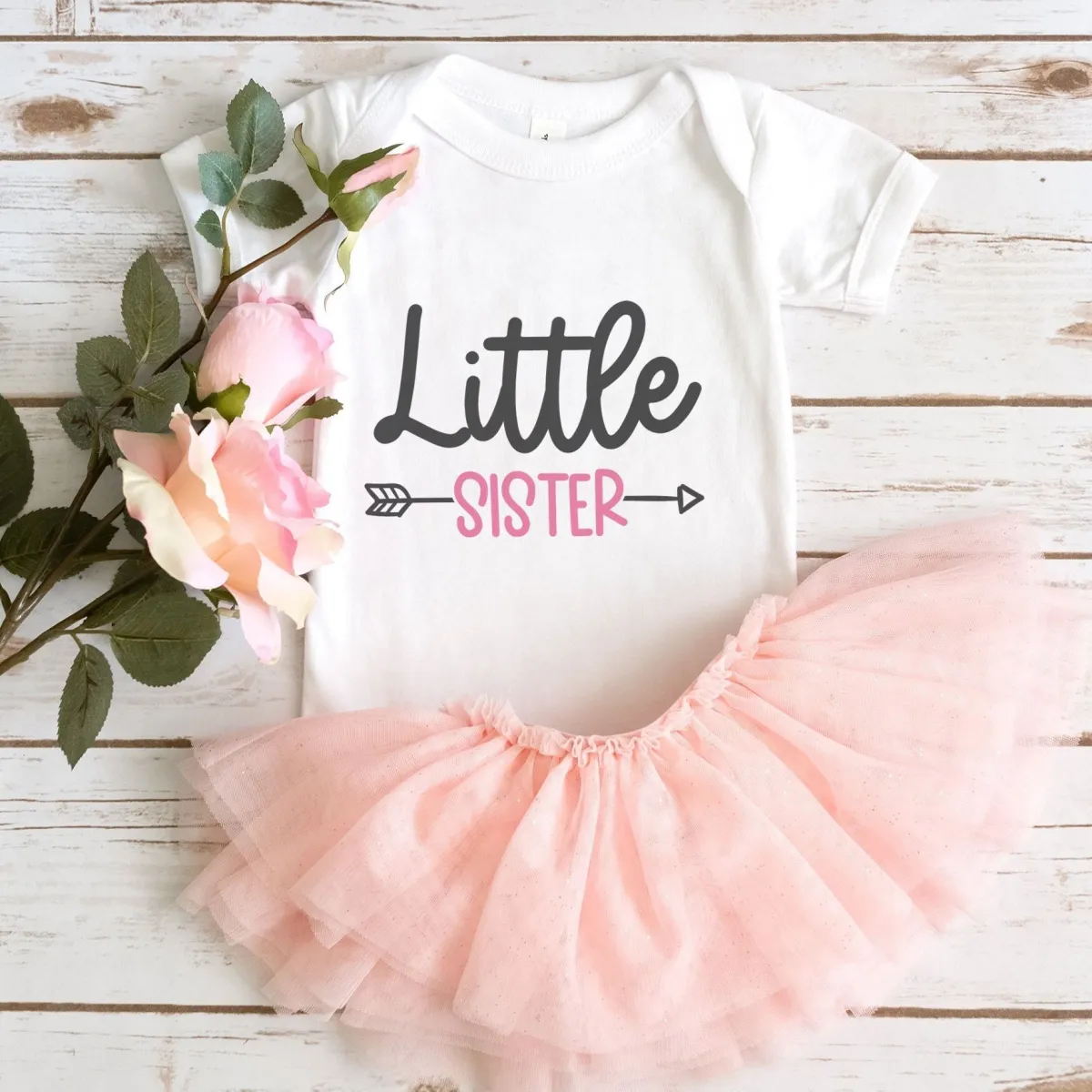 Cute Little Sister Onesie, Little Sister Toddler Shirt, Kids' Clothing, Girl Baby Clothing, Bodysuits, Mother's Day Gift, Little Sis Shirt