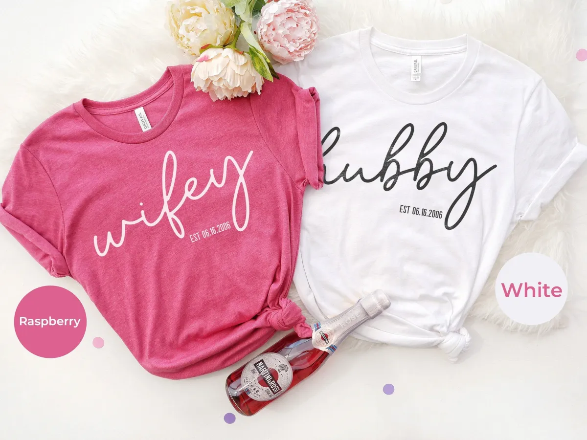 Wifey Hubby Shirts , Custom Matching Shirt , Couple Shirts , Husband Wife Shirt , Personalized Couple Graphic Tee
