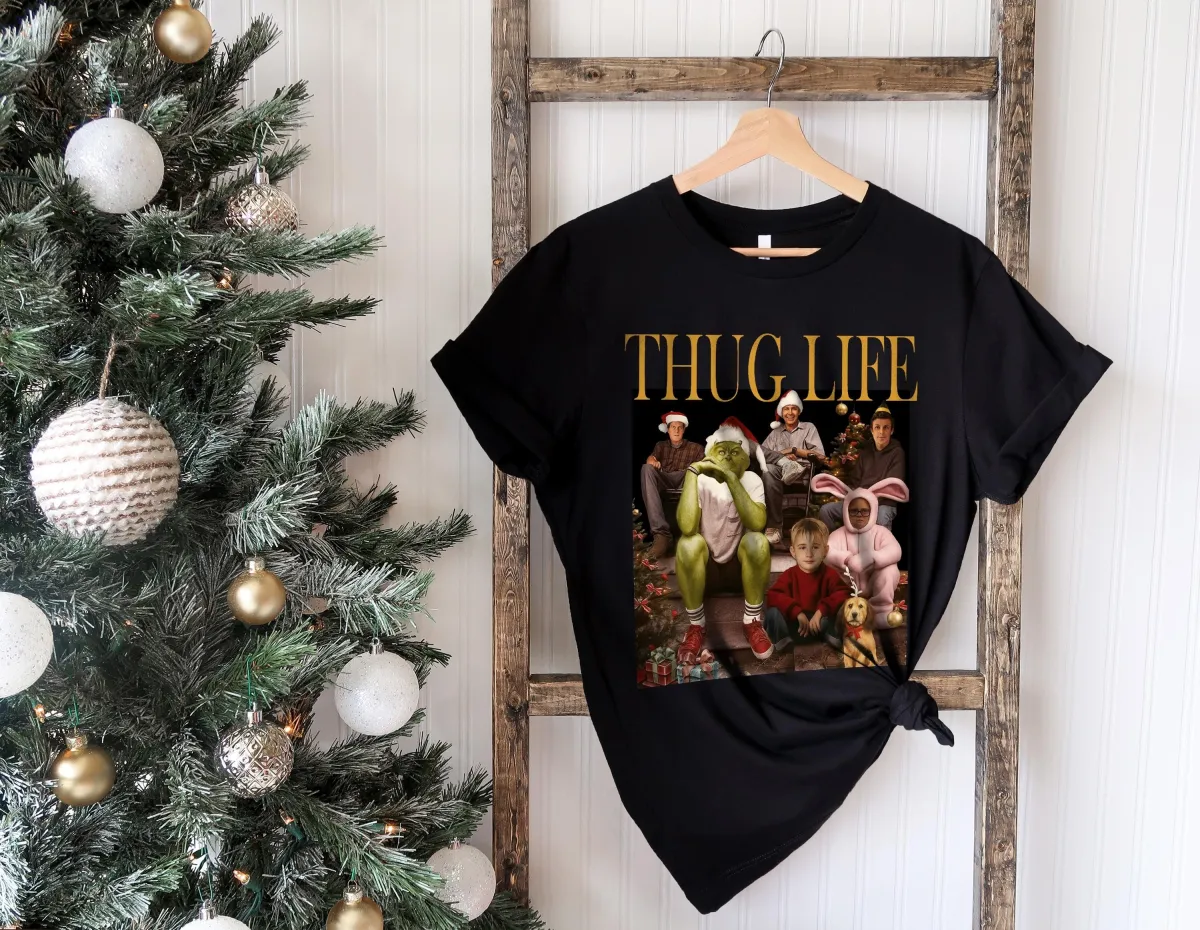 Thug Life Christmas Shirt, Christmas T-Shirt, Christmas Movie Shirt, Christmas Friends Tee, Xmas Thug Life Shirt, Christmas Thug Life TShirt