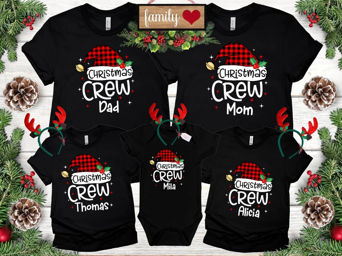 Custom Christmas Crew Shirt, Family Matching Christmas Shirt, Matching Family Christmas Shirts, Winter Holidays Shirts, Christmas Gift Tee