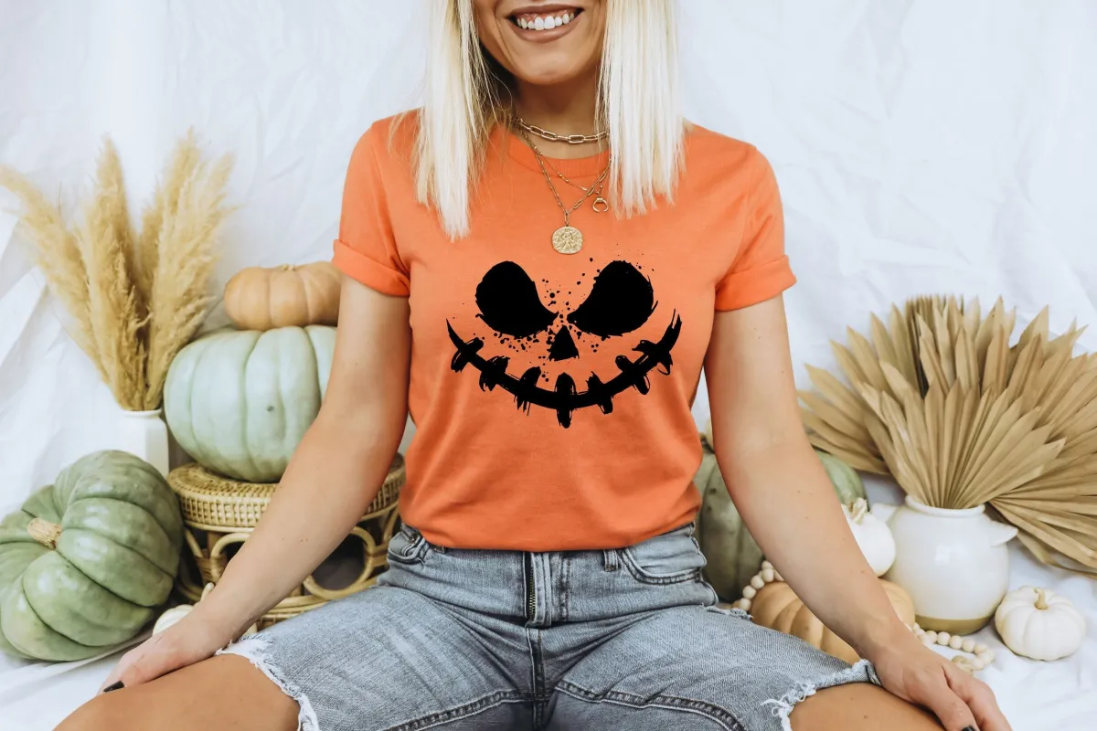 Hallowen Angry Face Shirts, Pumpkin Face Shirt, Family Matching Halloween Shirts, Spooky Shirt, Halloween Group Tee,Pumpkin Shirt,Horror