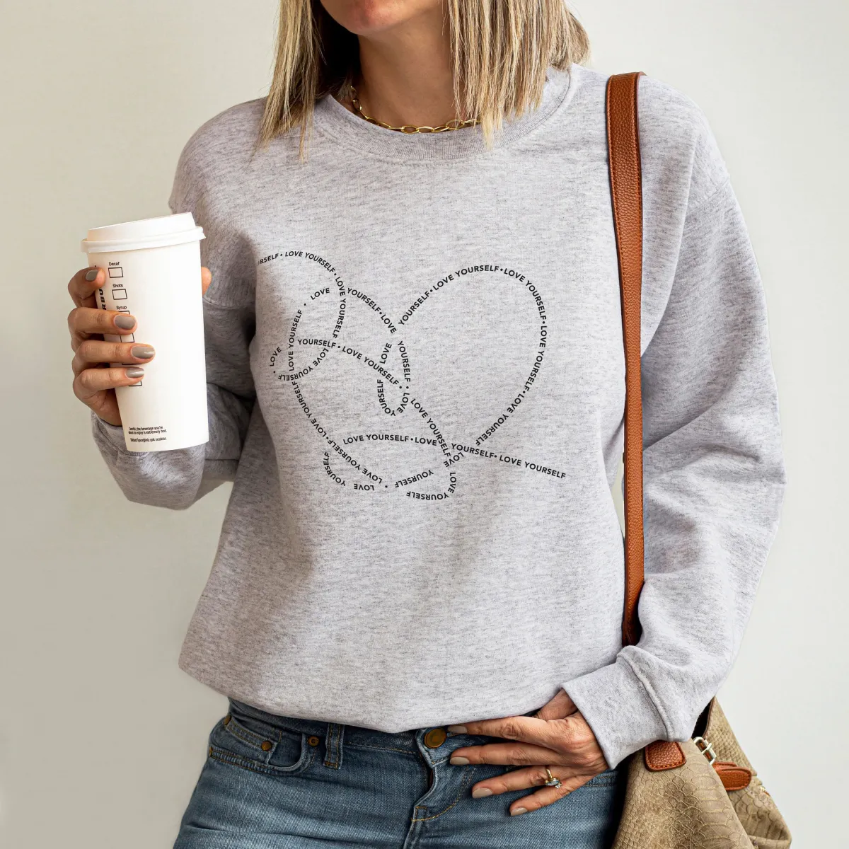 Love Yourself Heart Sweatshirt, Love Yourself Tear Shirt, Heart Shirt, Love Shirt, Custom Sweatshirt, Soft Sweatshirt , Love Sweatshirt