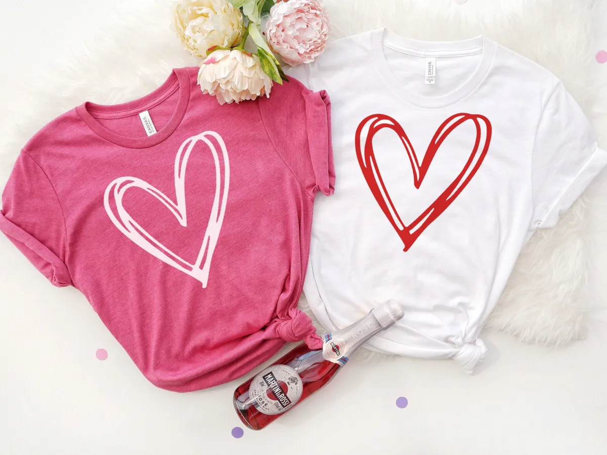 Heart Valetine's Day Shirts, Matching Valentines Tees, Group Valentine Heart Shirts, Funny Valentines Day, Valentines Day Gift,Couples Shirt