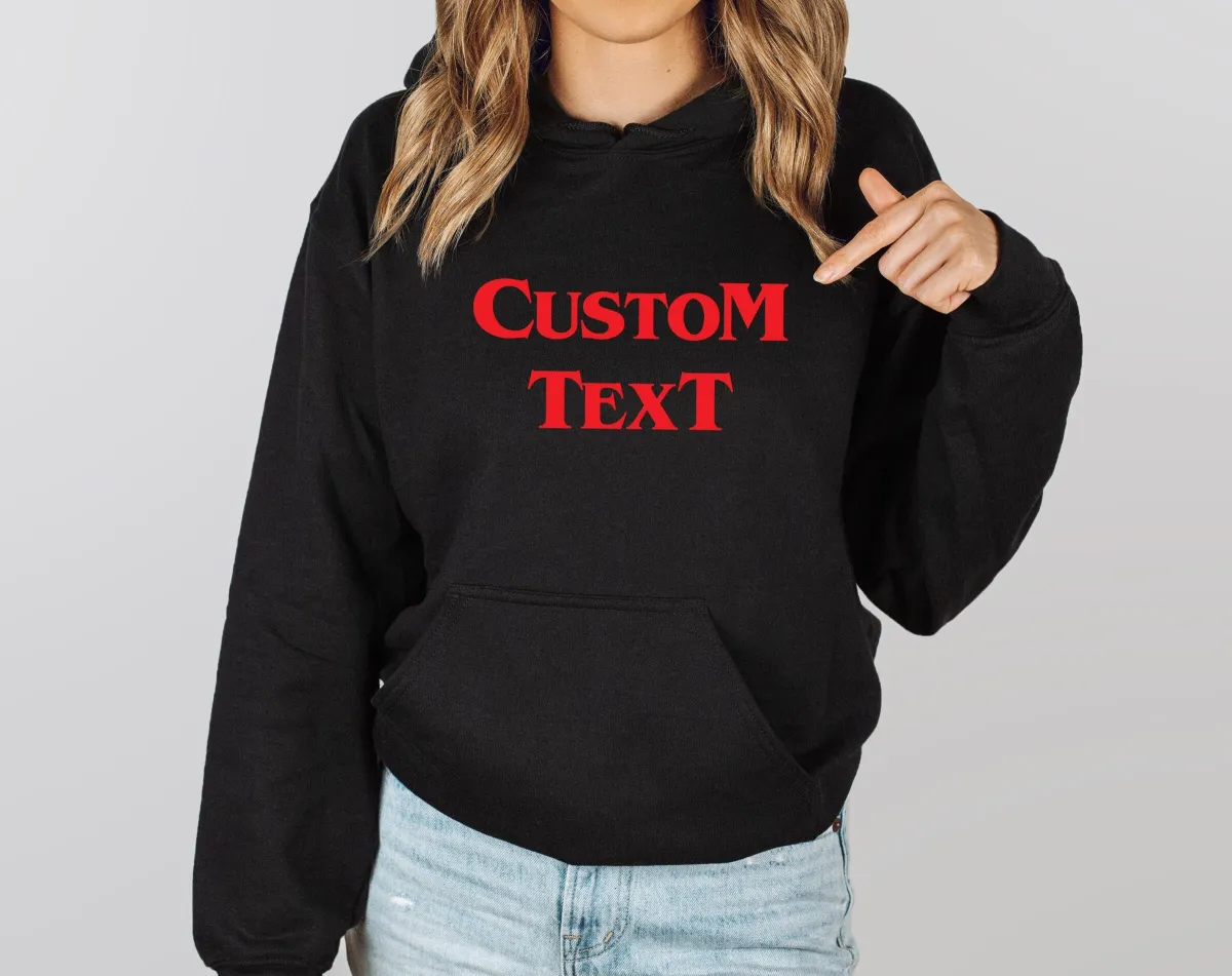 Custom Text Sweatshirt, Company Design Sweatshirt, Custom Logo Hoodie, Personalized Text Sweatshirt, Back And Front Custom Design Hoodie