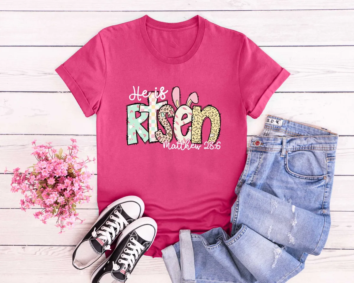 Easter He is Risen Shirt, He is Risen Matthew 28:6, Easter Jesus Shirt, Christian Easter Shirt, Easter Tee, T-shirt for Easter