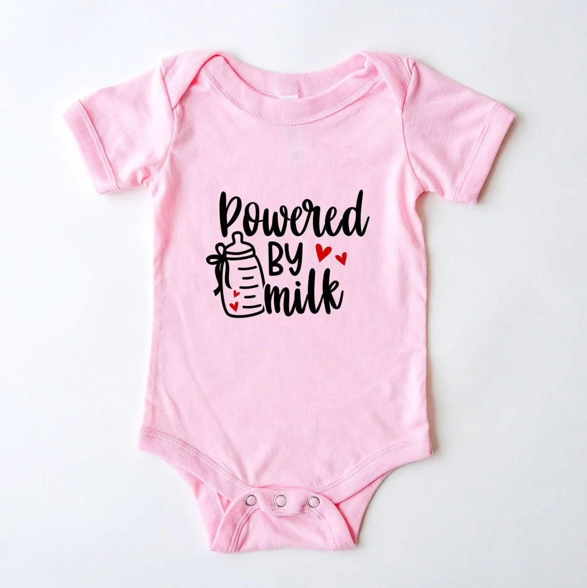 Baby Shower Onesie, Powered By Milk Cute Baby Onesie, Newborn Baby Bodysuit, Funny Baby Bodysuit, Baby Shower Gift, Baby Announcement