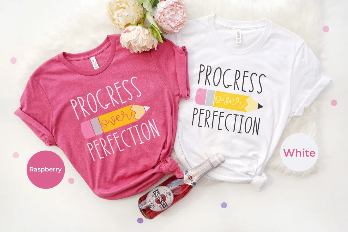 Progress Over Perfection, School Shirts for Teachers , Teacher Shirt, Teacher Gifts