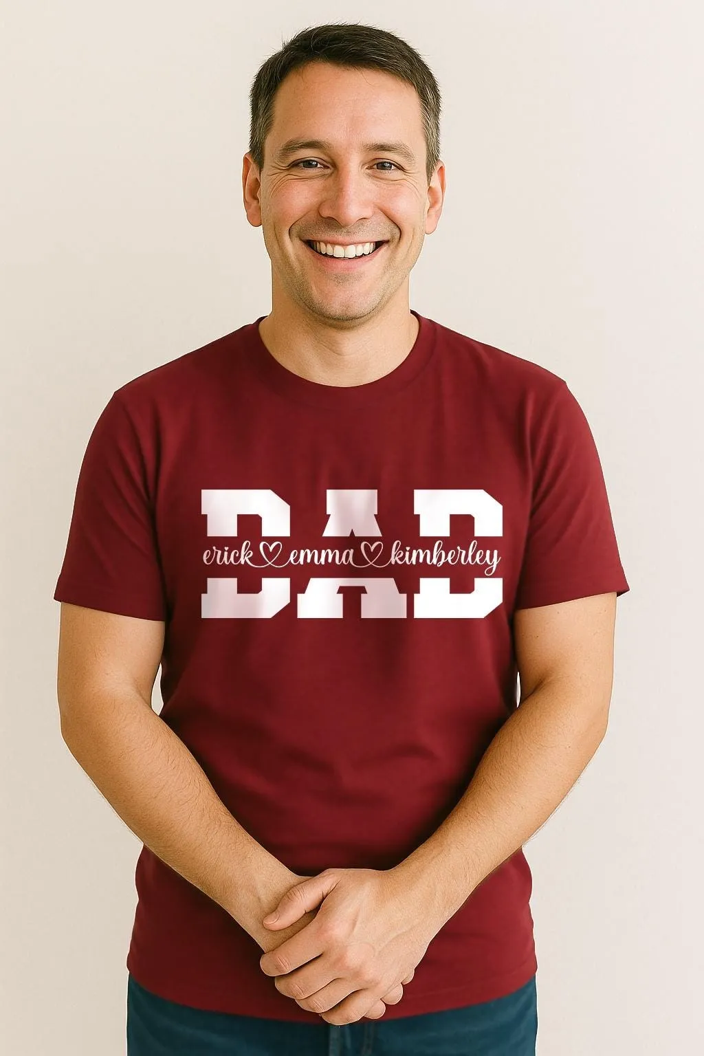 Custom Dad Shirt With Kids Names, Dad Love Kids Shirt, Personalized Dad Shirt, Father's Day Shirt, Papa Shirt, Daddy T-shirt, Gift for Daddy