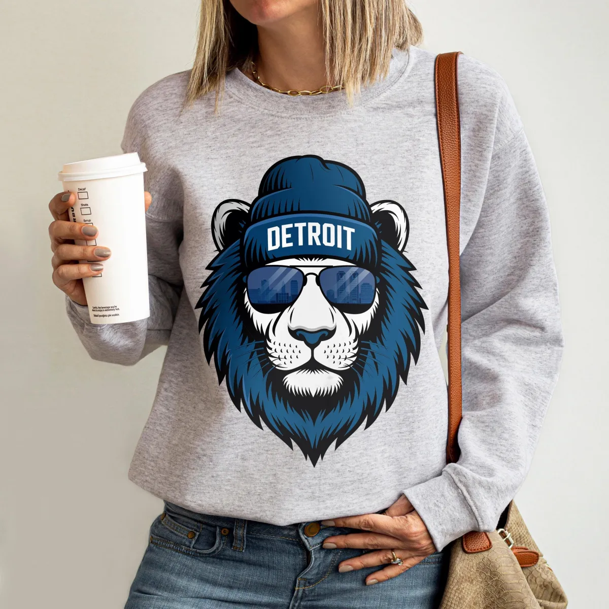 Lion Football Sweatshirt, Football Sweatshirt, Ditroit Fan Sweatshirt, Football Mascot Lion Hoodie, Game Day Shirt, Lions Lover Sweater
