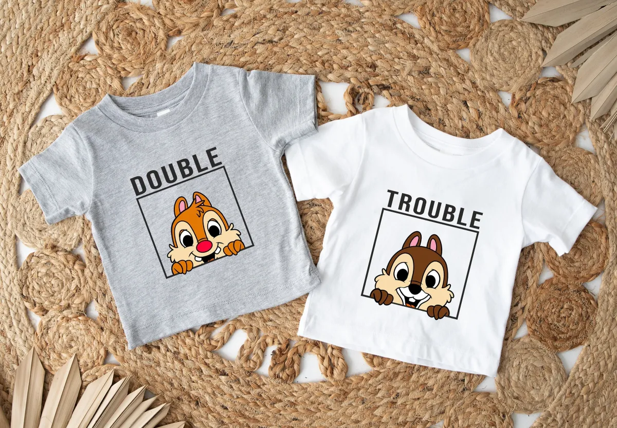 Chip and Dale shirt, Double Trouble Shirt, Disney Vacation shirt, Sibling shirt, Brother Shrt, Disney Squad Shirts, Disney Family Shirts