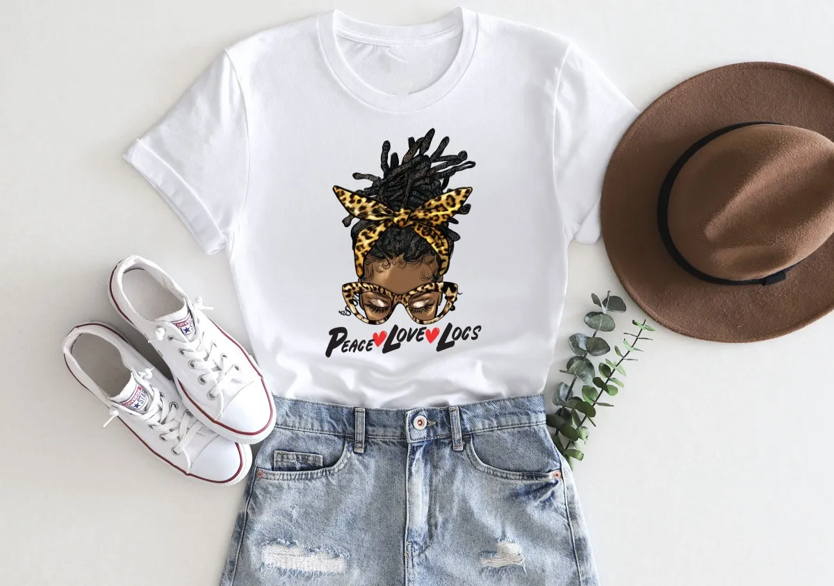 Peace Love Locs Shirt, Locs Shirt, Loc Queen Shirt, Natural Hair Shirt, Women With Locs, Dreadlocks, Loc Journey, Loc'd Life, for Gift