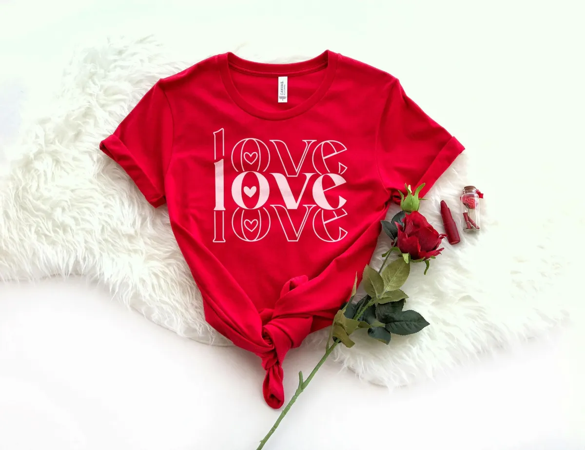 Love Valentine's Day Shirt, Love All Day Every Day Shirt, Valentines day Gift for Woman, Couple Matching, Retro Valentine Shirt, Cute Tee