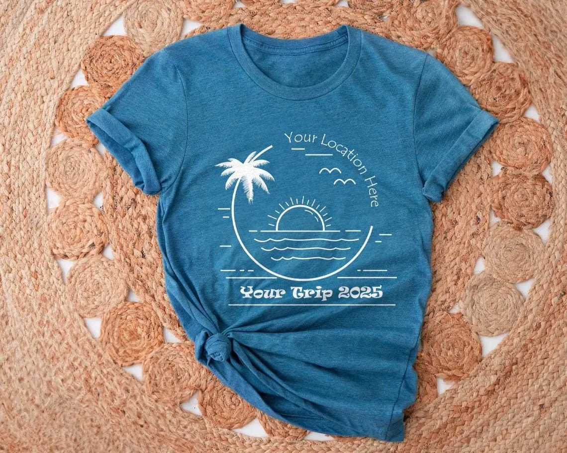Custom Family Vacation Shirts, Your Location Family Shirt, Family Renunion Custom Shirt, Family Trip T-Shirt, Tropical Family Vacation Shirt