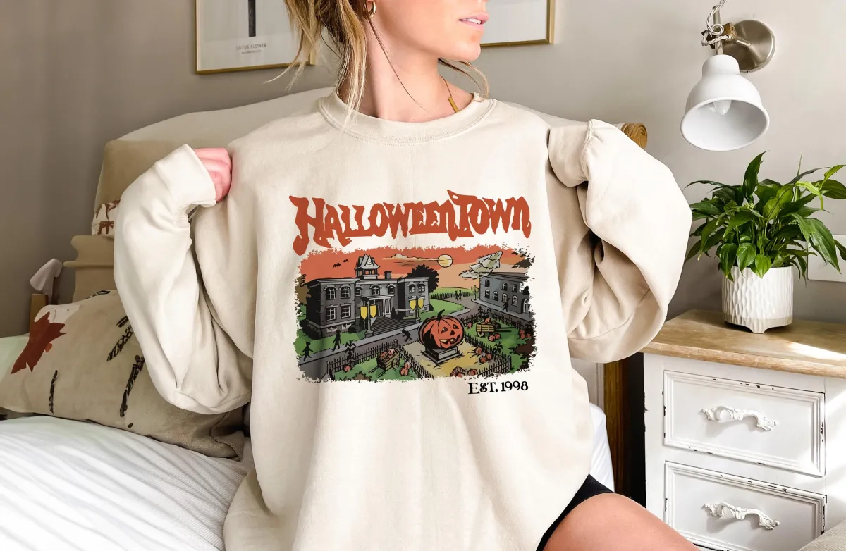 Halloweentown Est 1998 Sweatshirt, Halloweentown Hoodie, Retro Halloweentown Sweatshirt, Halloweentown University Sweater, Halloween Hoodie