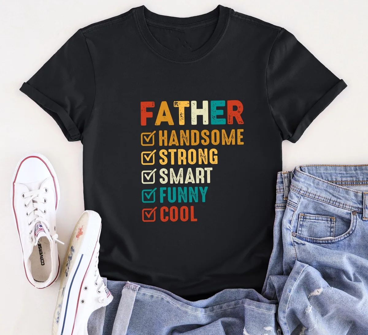 Handsome Strong Smart Funny Cool Father Shirt, Funny Father’s Day Shirt, Strong Dad Shirt, Cool Dad Tee, Strong Man Gift, Dad Birthday Tee