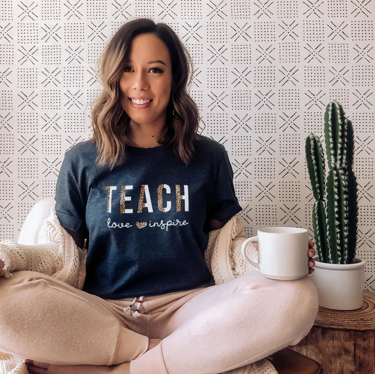 Teacher Gift Shirt, Leopard Print Teacher Shirts, Teach Love Inspire Shirt, Teacher Appreciation Shirt, Inspirational Teacher Shirt