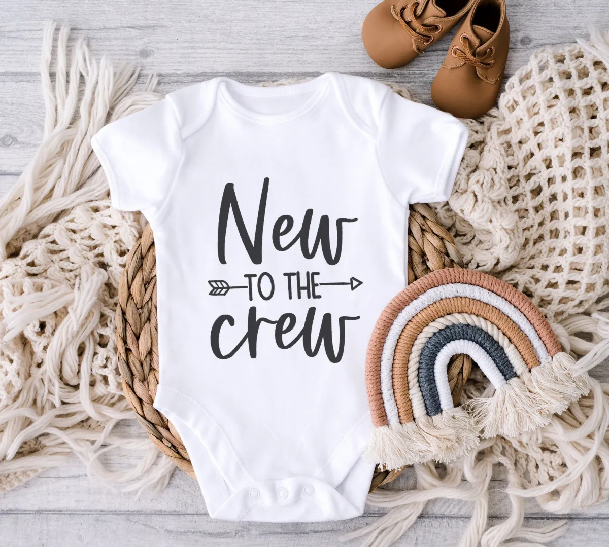 Baby Shower Onesie, New to the Crew Baby Onesie, Newborn Baby Bodysuit, Funny  Baby Shower Gift, Toddler Tee, Baby Announcement