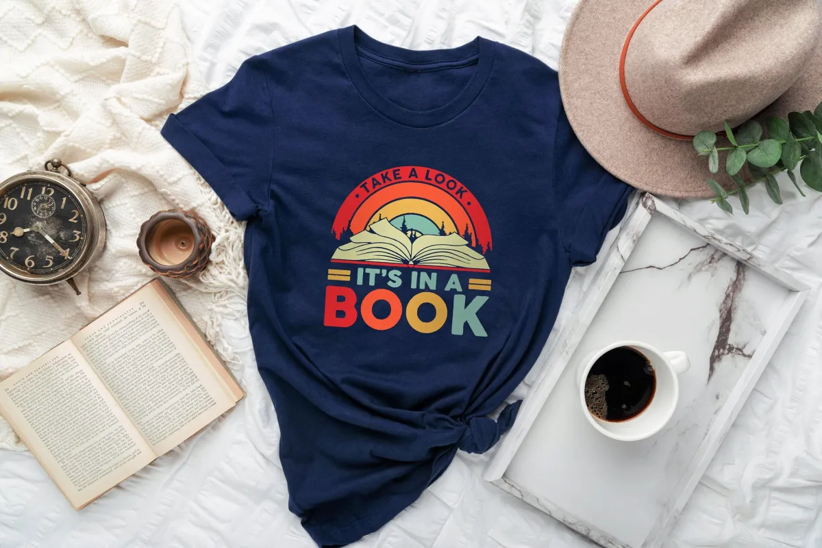 Take a Look It’s in a Book Shirt, Reading Rainbow Shirt, Retro Librarian Shirt, Reading Book Gift Shirt, Book Lover T-Shirt, Teacher Shirt