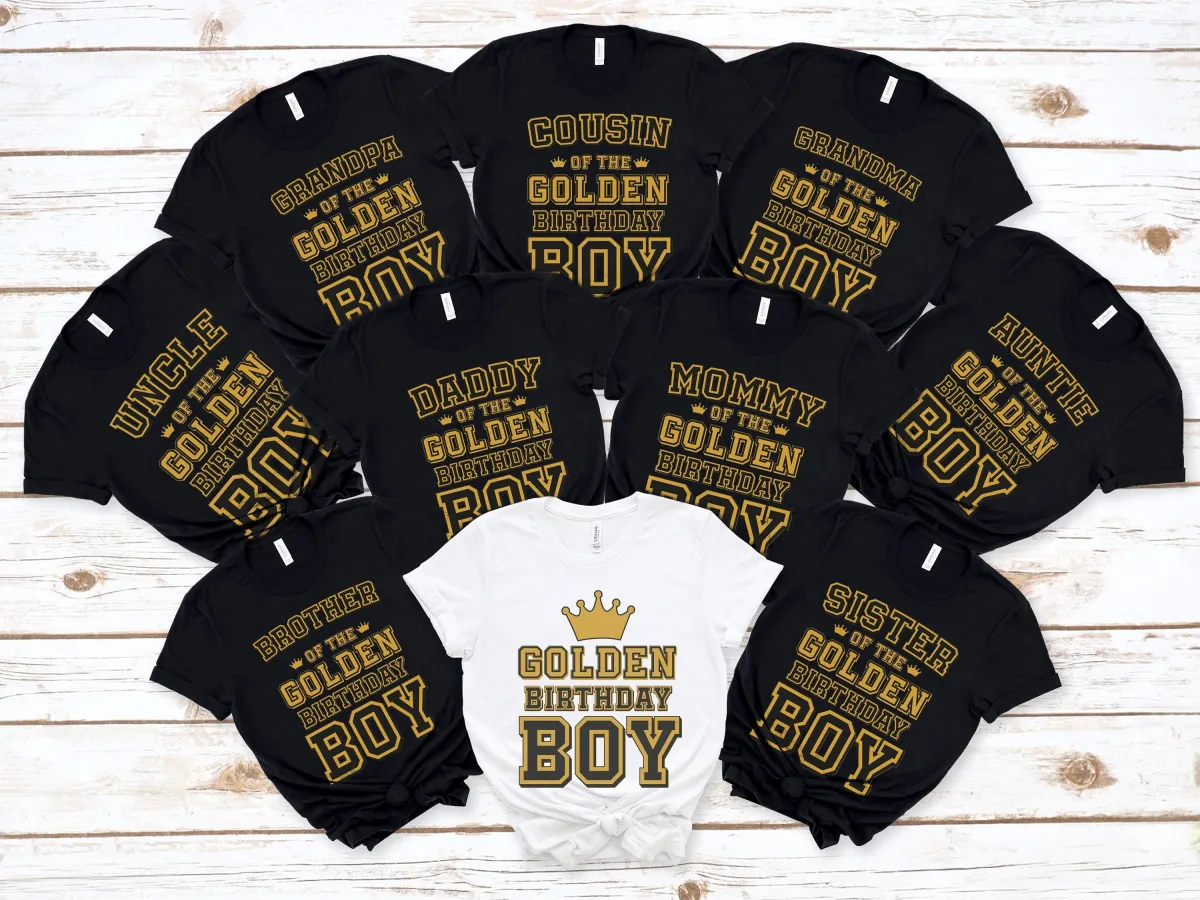 Golden Birthday Boy Shirt, Birthday Squad Shirt, Birthday Boy Team Shirt, Birthday Party Shirt, Birthday Crew T-Shirt, Birthday Group Shirts