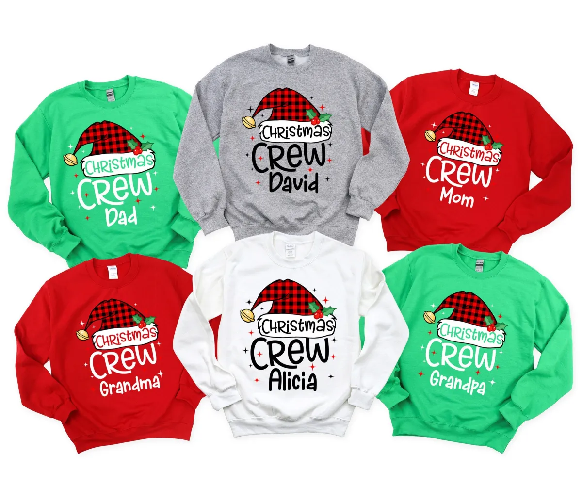 Custom Christmas Crew Sweatshirt, Family Matching Christmas Hoodie, Matching Family Christmas Sweater, Christmas Outfit, Christmas Gift