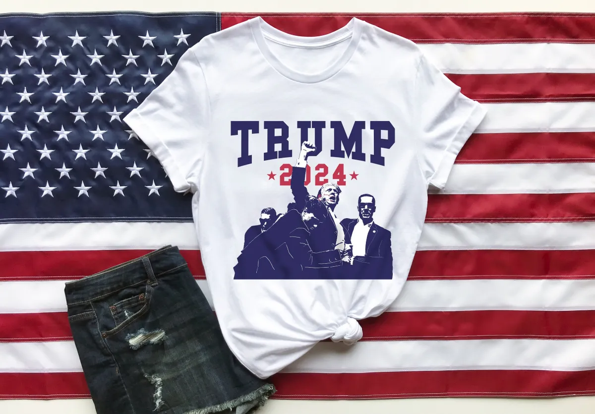 Trump Shot Shirt, Trump 2024 Shirt, Election 2024 Shirt, Support Trump President Shirt Donald Trump Fist Pump, Trump Shooting Tee, MAGA Tee
