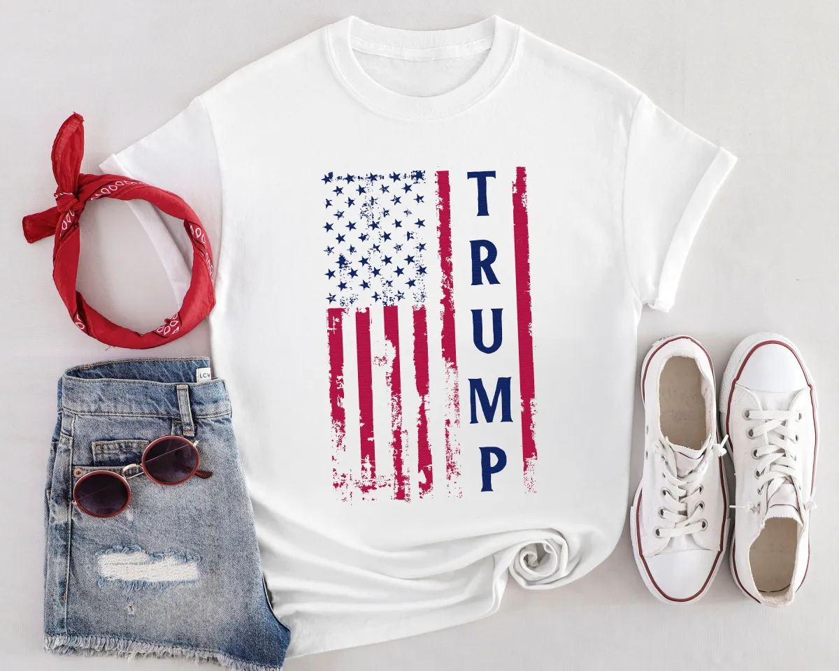 Trump Flag Shirt, 2024 Trump Shirt, Republican T Shirt, Donald Trump MAGA Ladies Shirt, MAGA 2024, Trump Election Tee, MAGA Men's Shirts