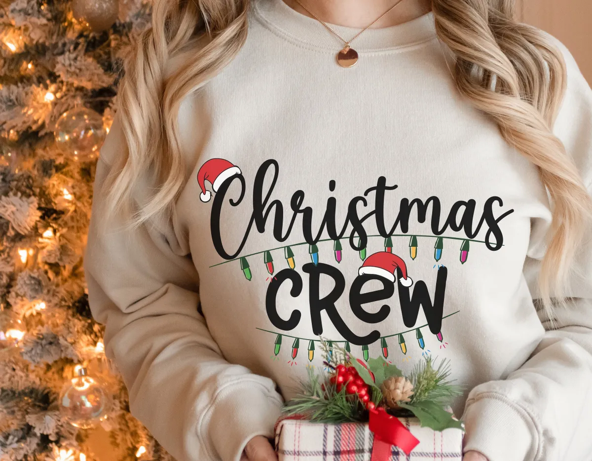 Christmas Crew Sweatshirt Hoodie, Christmas Lights Family Crewneck Sweater, Family Matching Sweatshirt, Merry Christmas Squad Party Hoodie