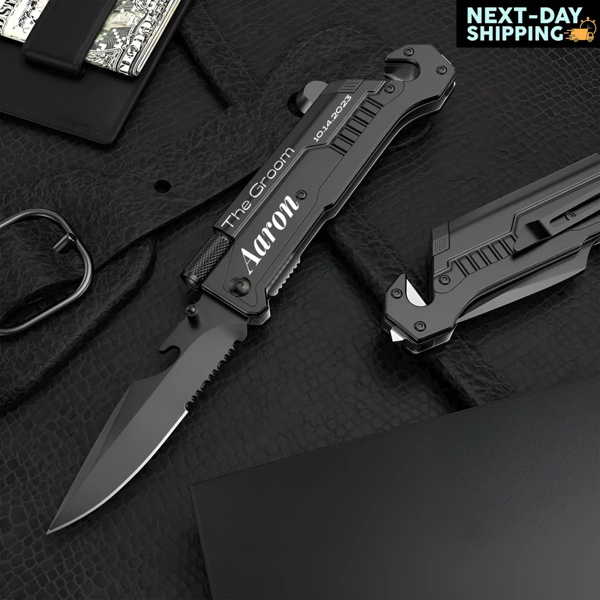 Personalized Engraved Tactical Knife, Custom Pocket Knife, Personalized Gift for Men, Groomsman Gift, Gift for Dad, Gift for Him