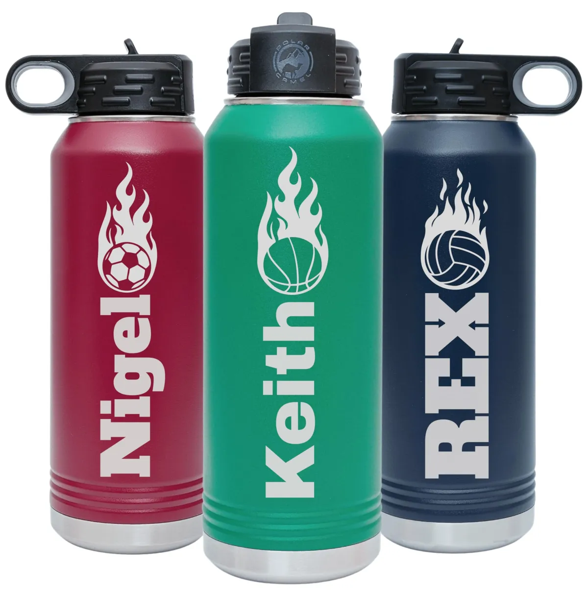 Custom Personalized Laser Engraved 12 20 32 40 oz Kids Water Bottles with Name & 20 Kids Icon