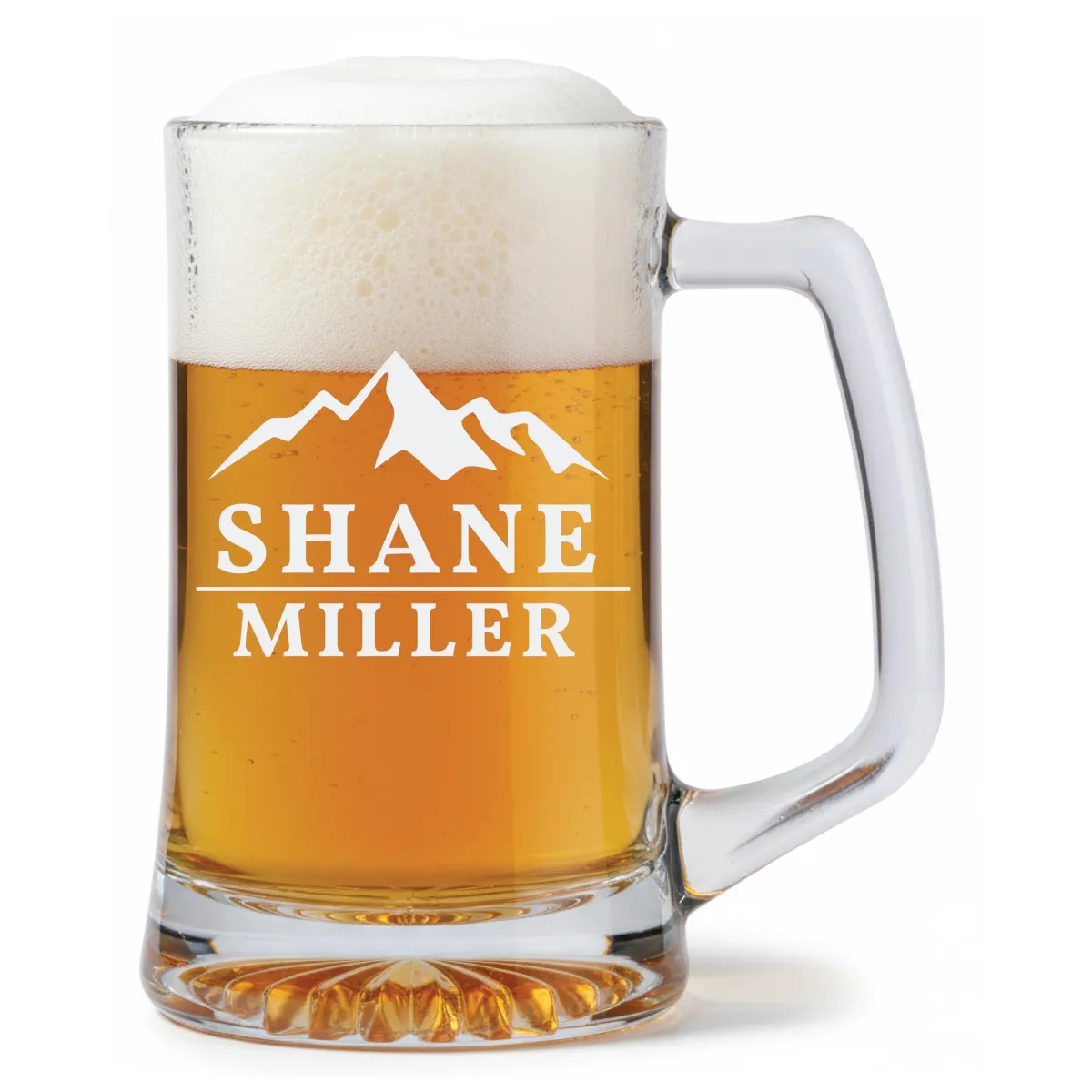 Personalized Beer Mug with Handle, Custom Engraved 14 or 25 oz Beer Glass, Laser Etched Beer Stein, Groomsmen Gift, Husband or Dad Gift