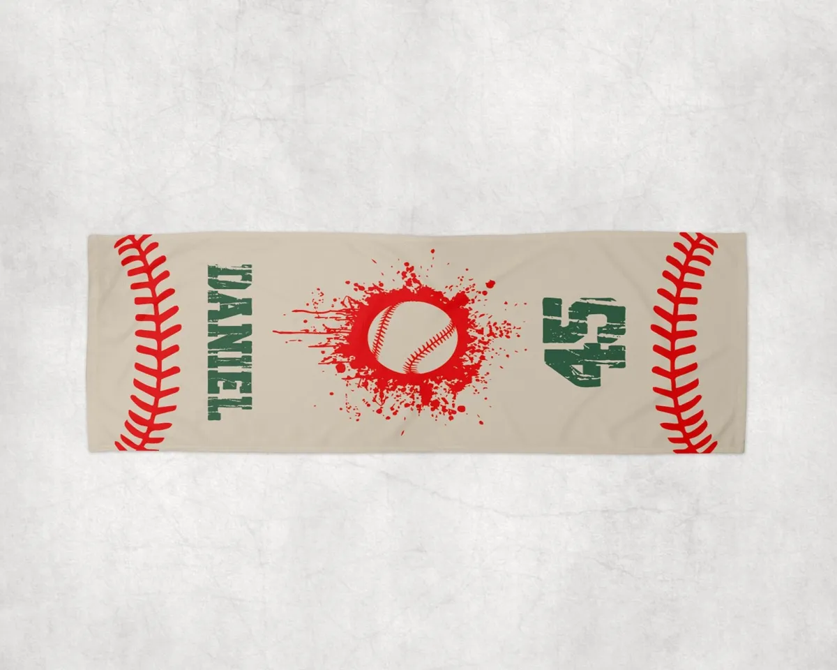 Personalized Baseball Cooling Towel, Custom Name & Number Sports Towel, Team Travel Towel, Baseball Gift, Personalized Sports Rally Towel