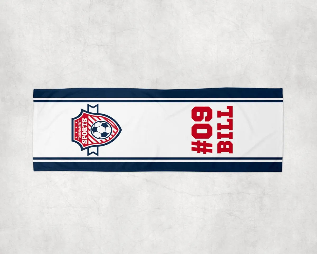 Personalized Cooling Towel with Custom Logo, Name & Number,Volleyball, Football, Gym School Tournaments, Team Gift, 12" X 31.5" Size