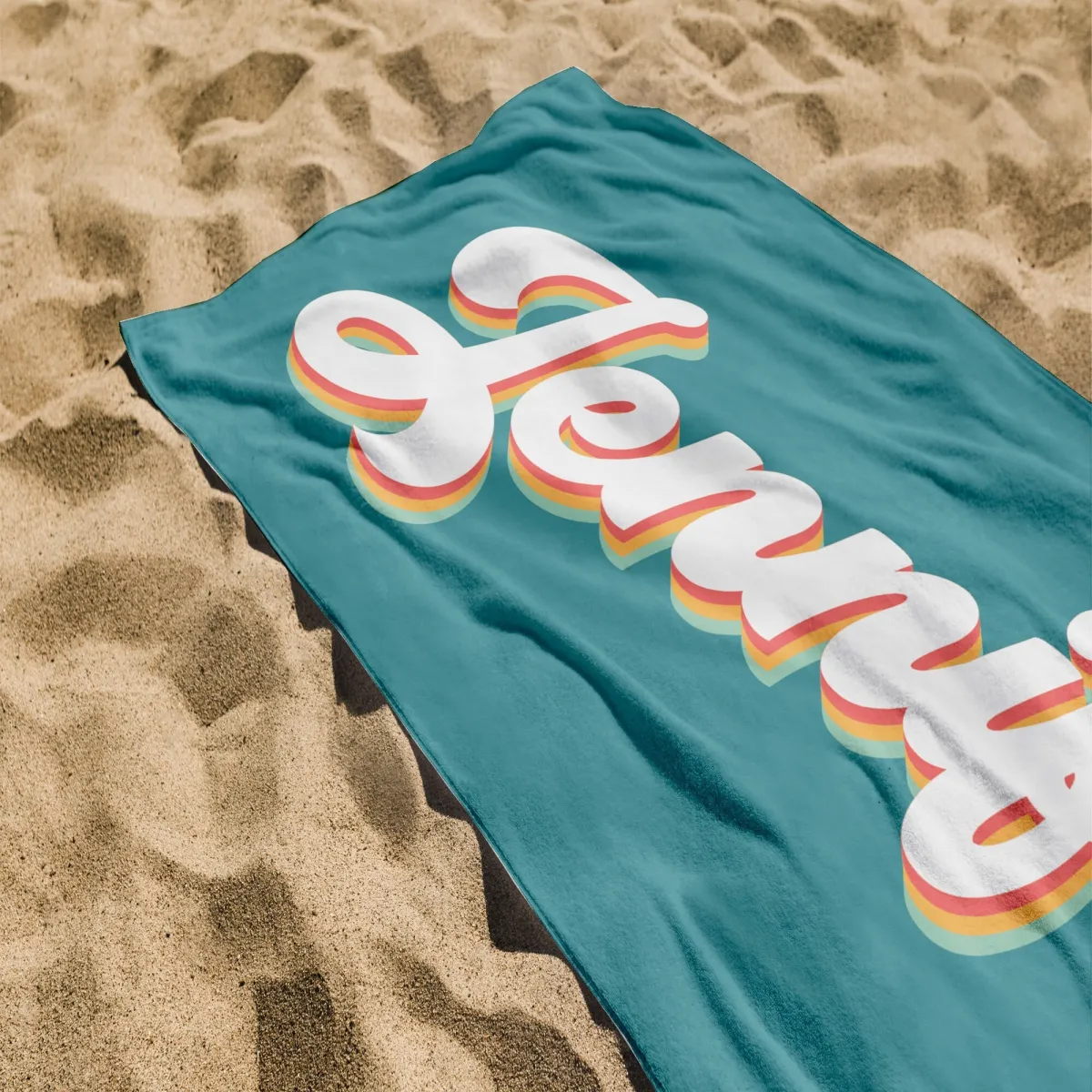 Personalize Beach Towel, Retro Custom Towel, Personalize Gift, Summer Fun, Bachelorette Party Gift, Bride Towel, Custom Trip, Bride Towel