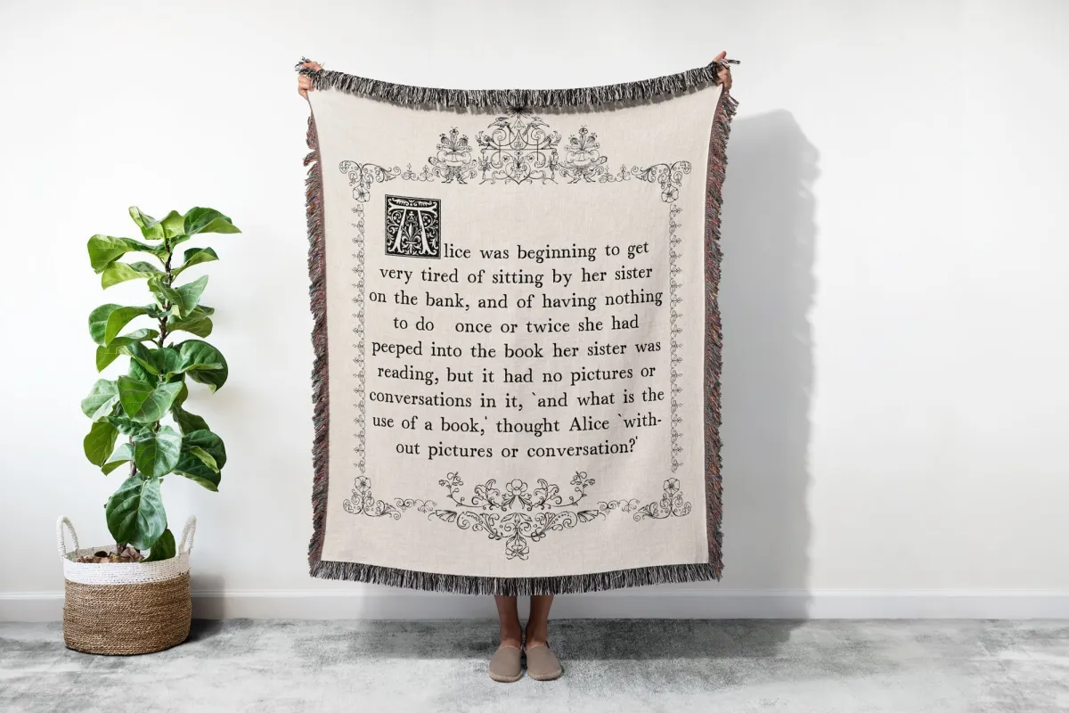 Personalized Book Page Woven Blanket , Cottage Core Fringed Quilt, Christmas Gift For Book Lovers, Favorite Quote Gift, Bookworm Present
