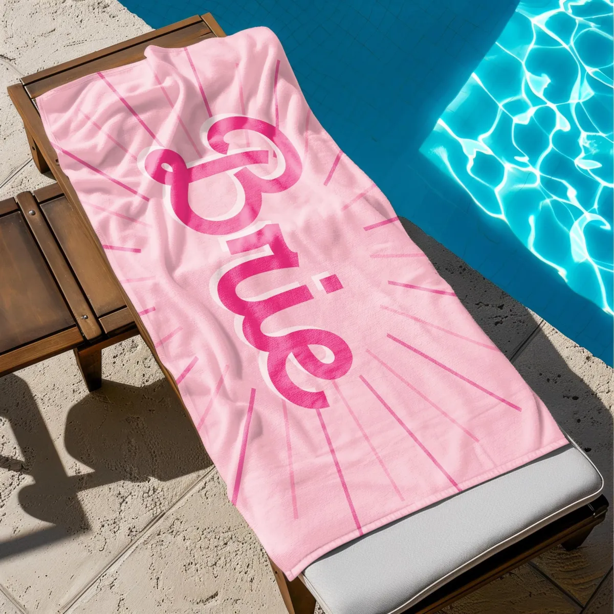 Personalized Name Beach Towels, Script Style Custom Pool Towel, Birthday Vacation Gift, Bachelorette Trip Favors, Towel for Kids