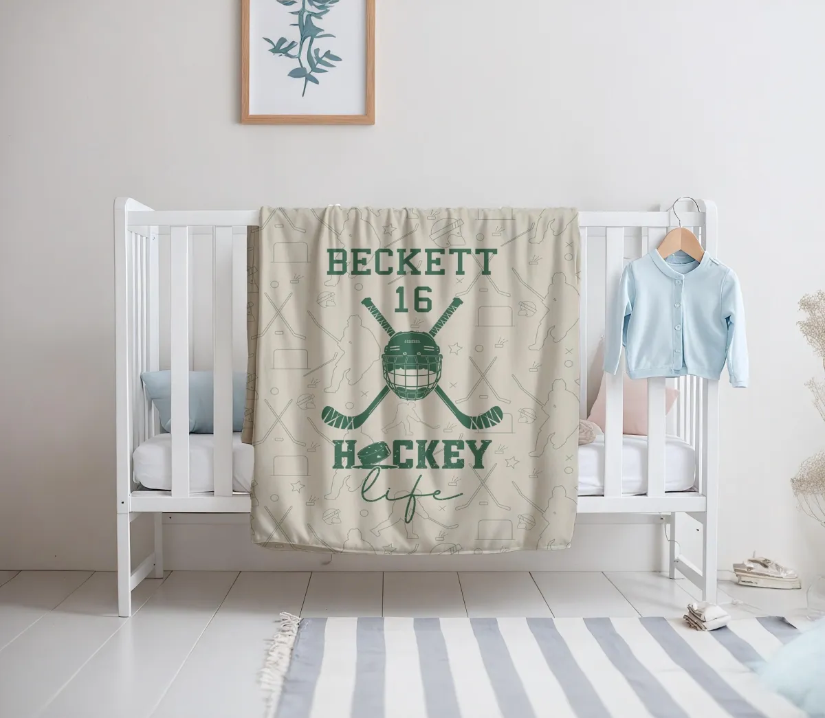Personalized Ice Hockey Blanket, Custom Name Blanket, Hockey Blanket, Sports Blanket, Team Gift, Hockey Gift, Fleece/Sherpa,School Team Gift