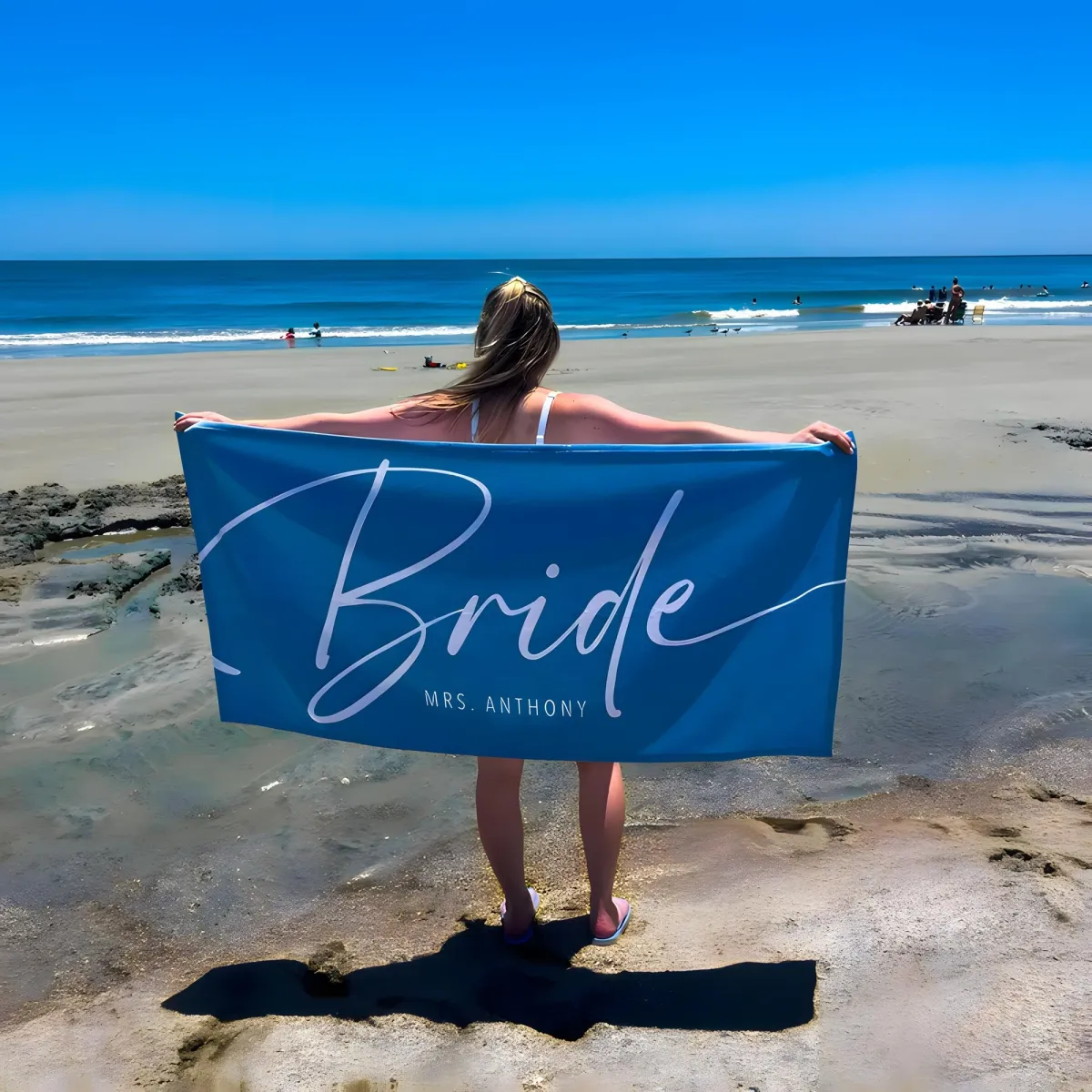 Bride Custom Beach Towel, Personalized Mrs. Name Beach Towel, Personalized Beach Towel, Honeymoon/Bachelorette Trip, Bridal Shower Gift