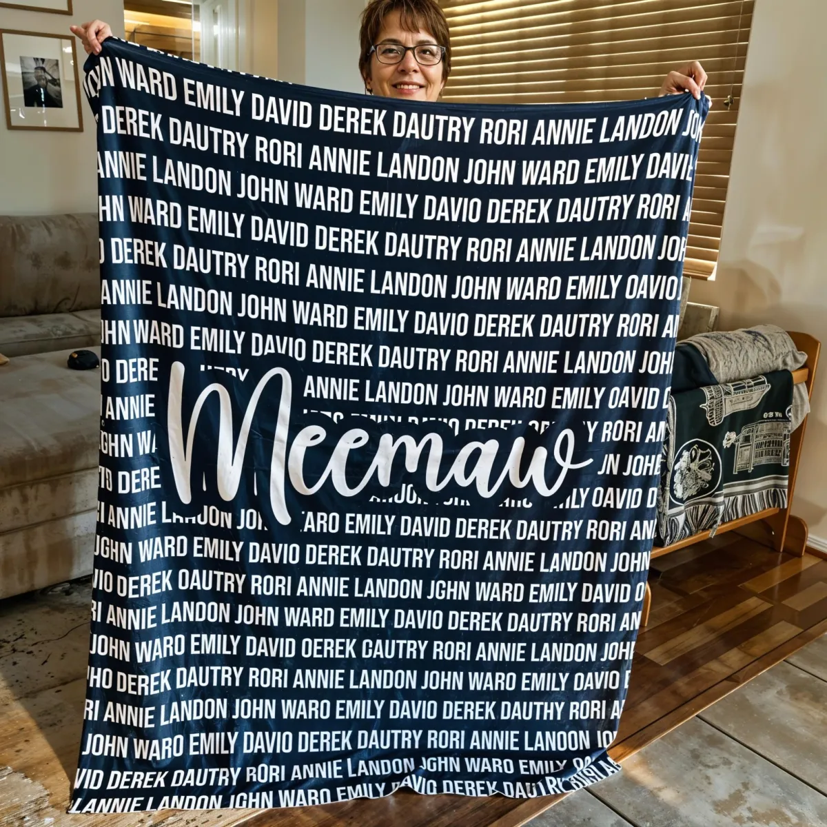 Personalized Family Name Blanket, Custom Blanket, Adults / Kids Blanket with Name, Grandma-Grandpa Blanket,Fleece,Sherpa,Minky Baby Blanket