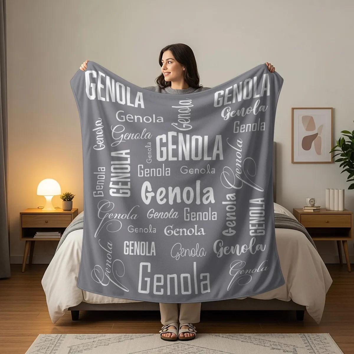 Personalized Name Blanket, Custom Family Blanket, Adults / Kids Blanket with Name, Unisex Blanket, Fleece, Sherpa, Minky Blanket
