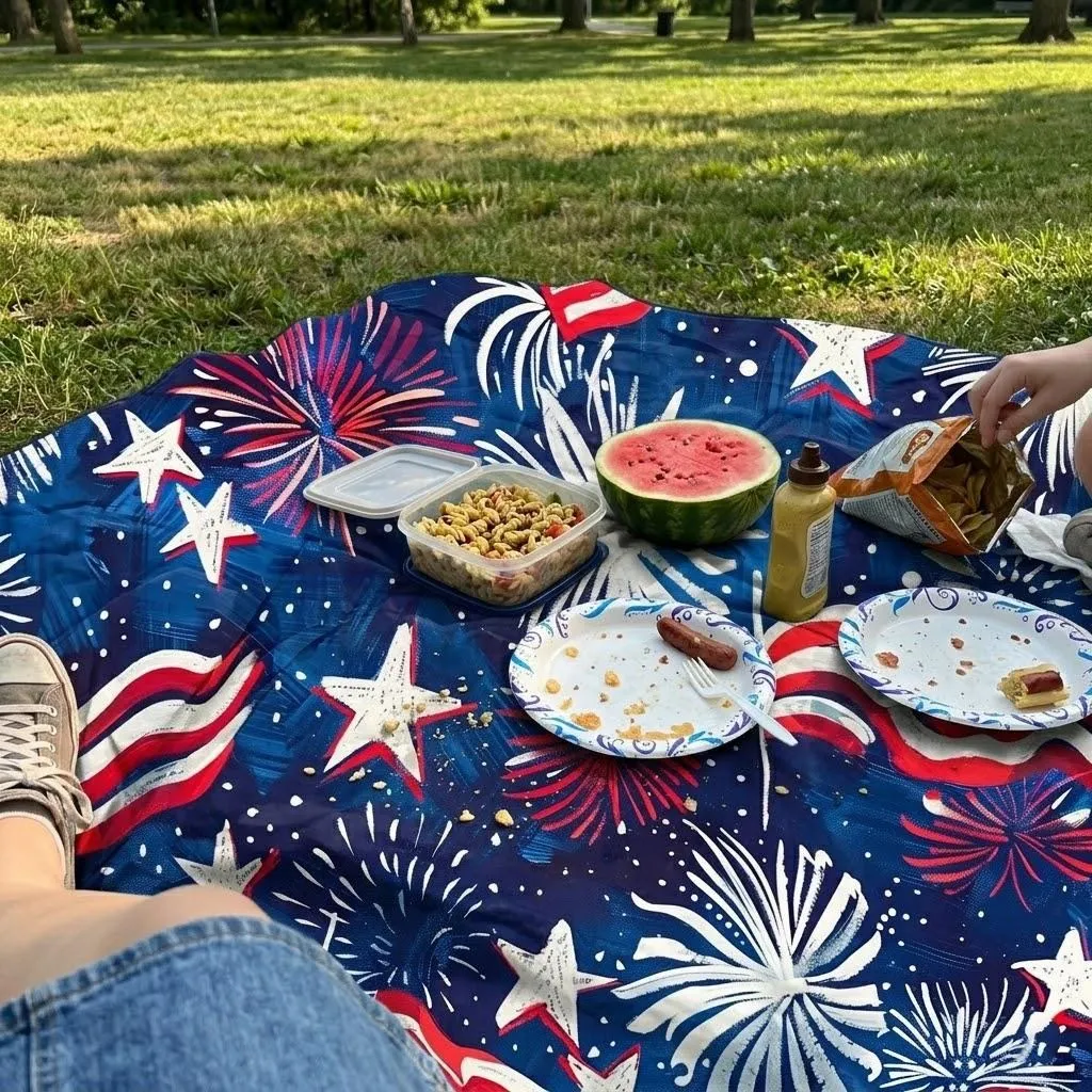 Patriotic Fireworks Fabric by the Yard, USA Flag 4th of July Cotton, Land of Liberty Wings of Freedom, 100% Cotton for Bibs, Sewing & Quilts