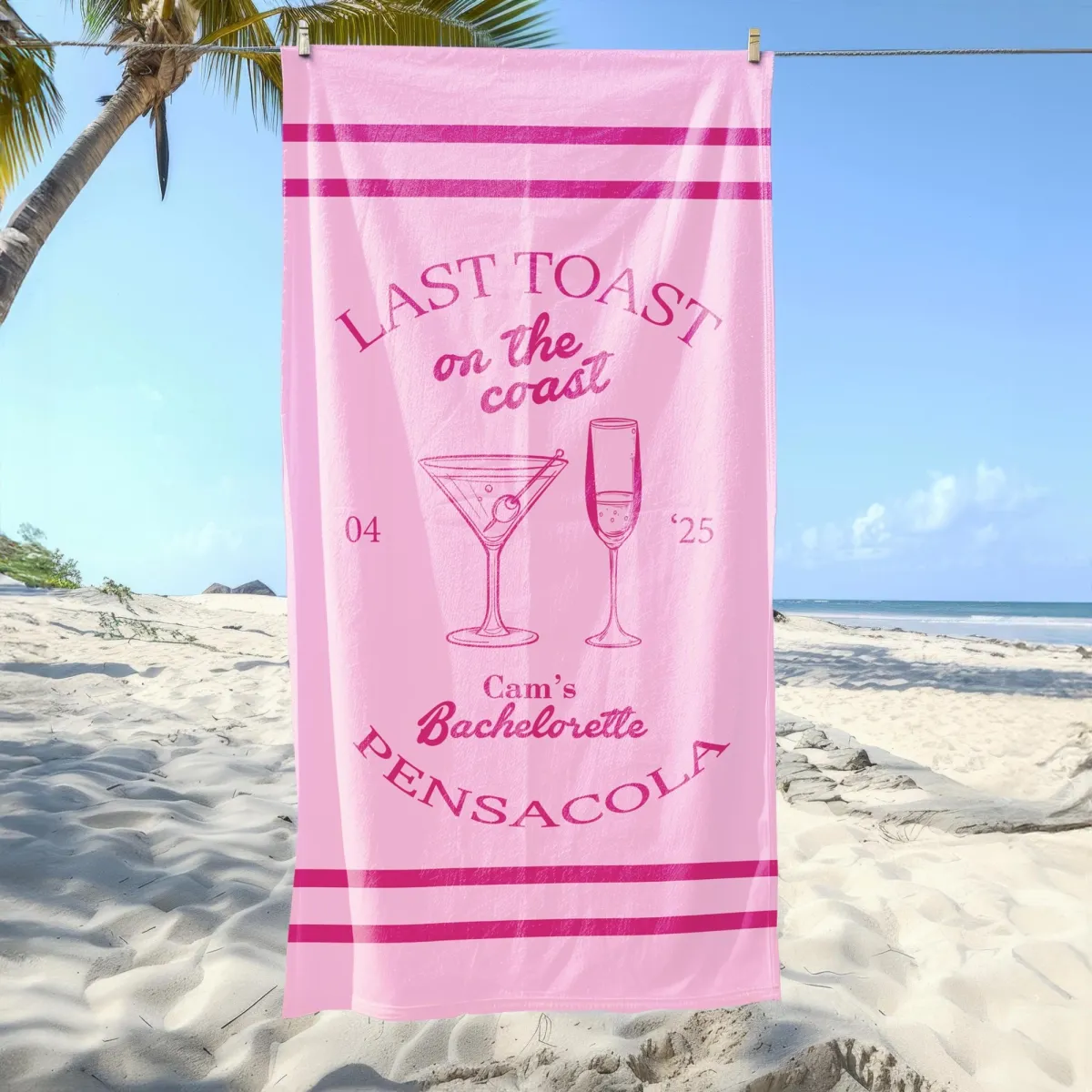 Custom Bachelorette Trip Towels, Last Toast Beach Towel, Bride Bridesmaid Towel Sets, Bridal Shower Gifts, Bachelorette Party Towels