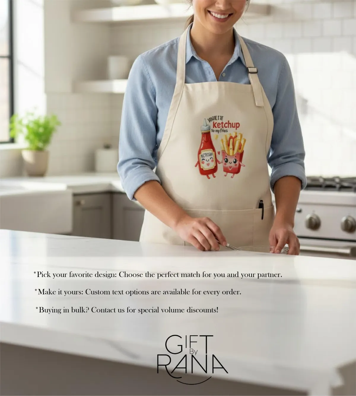 Custom Foodie Couple Apron, Personalized Chef Gift, valentine couple gift for men and women
