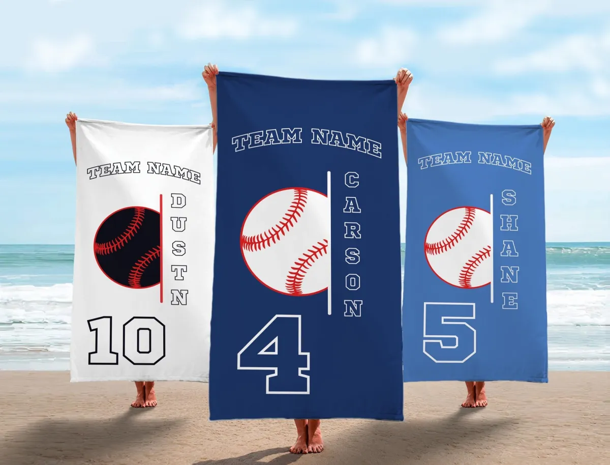 Custom Baseball Name Towel, Personalized Player Gift from Mom, Kids Dugout Sweat Towel, Travel Ball Team Gifts, Personalized Sports Towel