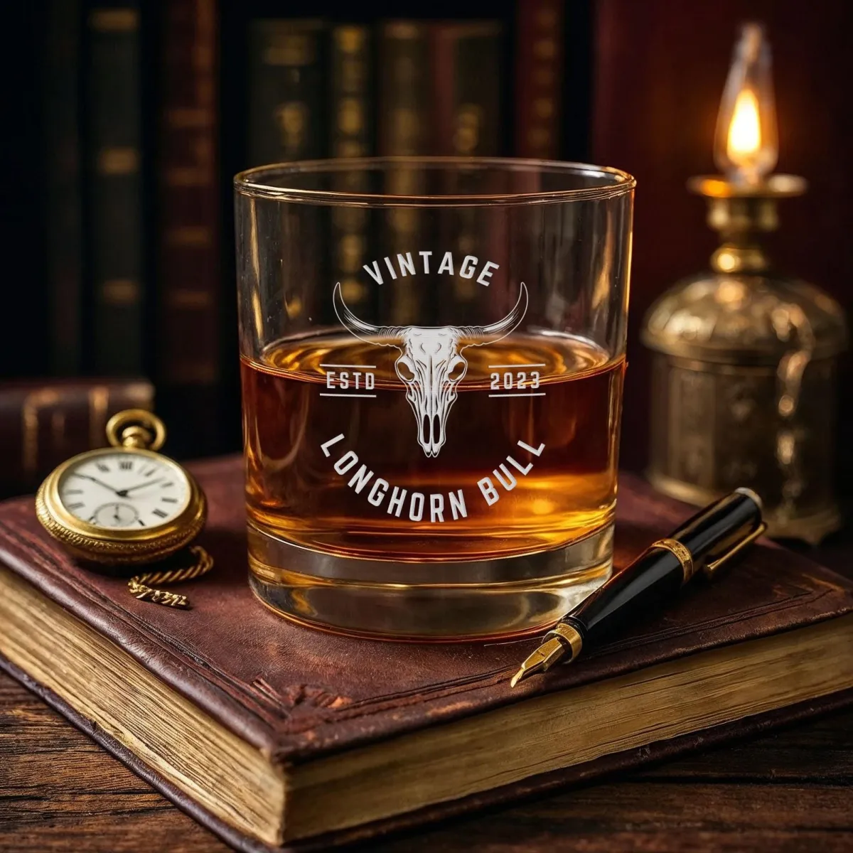 Custom Logo Whiskey Glass – Personalized Engraved Bourbon or Rocks Glass for Groomsmen, Dad, Husband, Corporate, Anniversary Gift