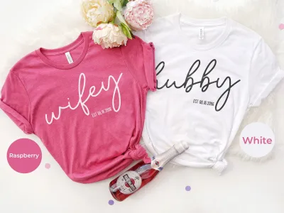 Wifey Hubby Shirts , Custom Matching Shirt , Couple Shirts , Husband Wife Shirt , Personalized Couple Graphic Tee
