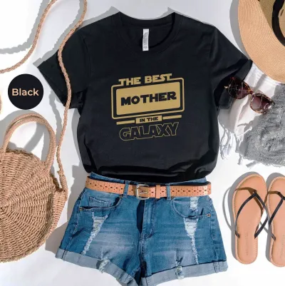 Mother's Day Shirt, The Best Mother In The Galaxy Shirt, Star Wars Shirt, Mandalorian Family Tee, Mom Shirt, Mothers Day Gift, Mother Tee