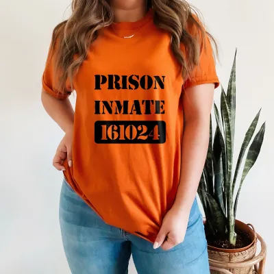 Custom Prison Inmate Shirt, County Jail Inmate Halloween Shirt, Jail Prison T-Shirt, Halloween Gift Shirt, Prisoner Halloween Costume Shirt