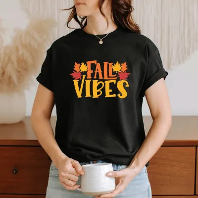 Fall Vibes Shirt, Pumpkin Shirt, Cute Fall Shirt, Halloween Shirt, Thanksgiving Shirt, Autumn T-Shirt, Fall Gift For Women, Vintage Shirt