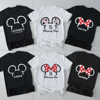 Mickey Minnie Birthday Family Shirt, Custom Disney Birthday Squad Shirt, Minnie Birthday Shirt, Mickie Birthday Crew, Custom Birthday Family