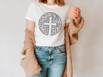 He Is Risen Shirt, Easter Shirt, Christian Cross Shirt, Bible Easter Tee, Christian Shirt, Cross Shirt, Cross With Words Shirt, Jesus Lover
